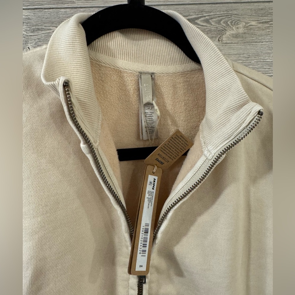 NWT 🎉 Skims Boyfriend Fleece Track Jacket Full Zip - Picture 3 of 6